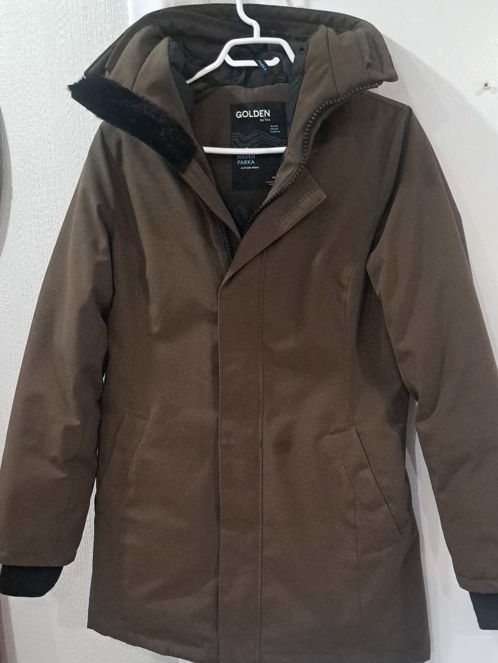 TNA Olive Hooded Puffer Coat